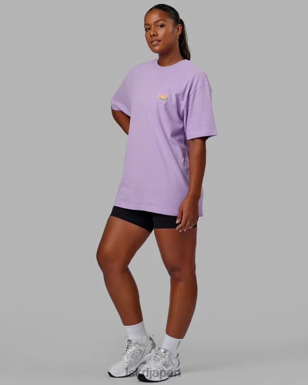 放射状ヘビーウェイト T シャツ オーバーサイズ - ペールライラック LSKD ユニセックス 衣服 082HP323