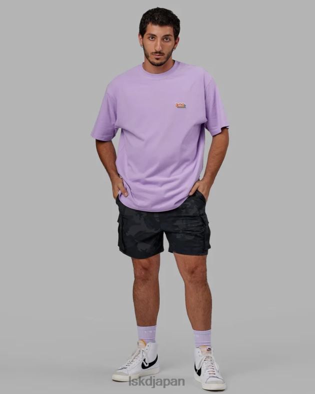 放射状ヘビーウェイト T シャツ オーバーサイズ - ペールライラック LSKD ユニセックス 衣服 082HP323