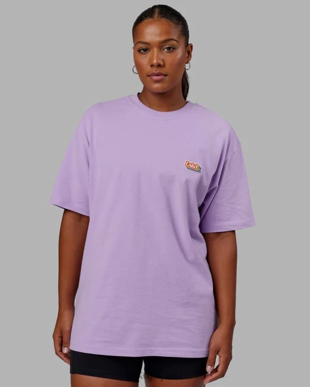 放射状ヘビーウェイト T シャツ オーバーサイズ - ペールライラック LSKD ユニセックス 衣服 082HP323