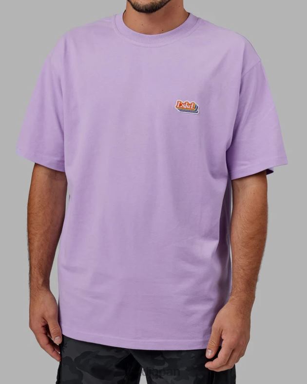 放射状ヘビーウェイト T シャツ オーバーサイズ - ペールライラック LSKD ユニセックス 衣服 082HP323