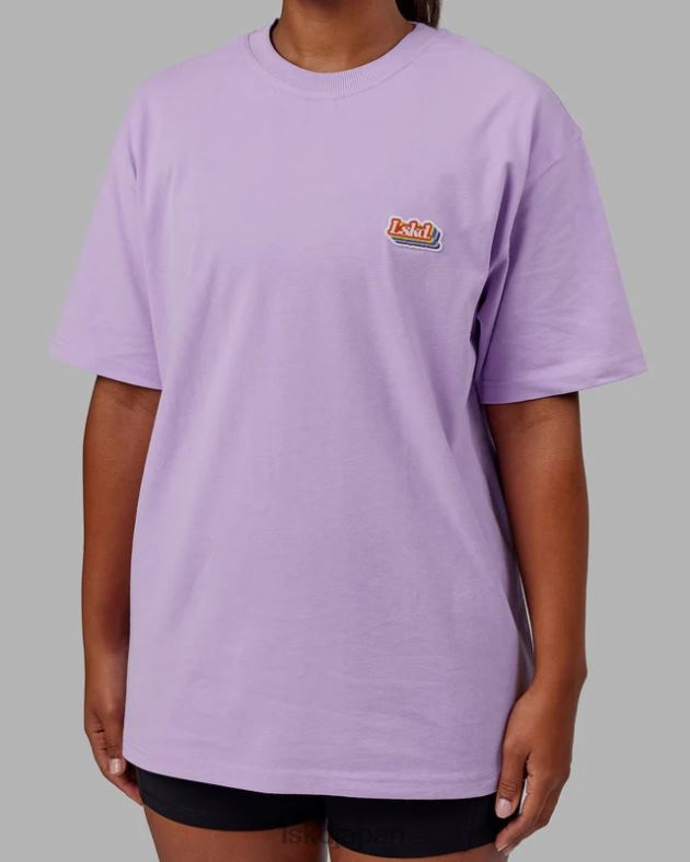 放射状ヘビーウェイト T シャツ オーバーサイズ - ペールライラック LSKD ユニセックス 衣服 082HP323