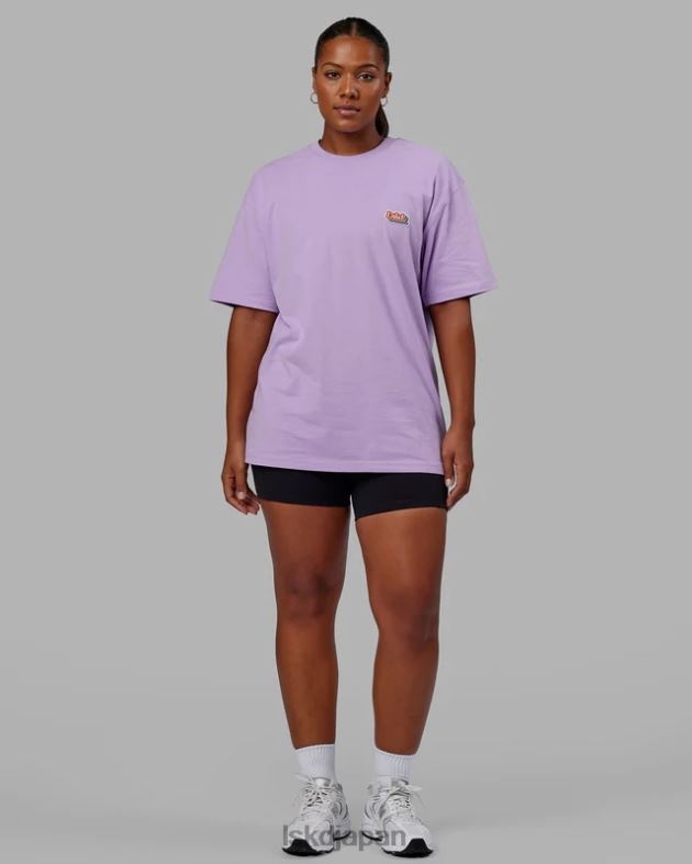 放射状ヘビーウェイト T シャツ オーバーサイズ - ペールライラック LSKD ユニセックス 衣服 082HP323