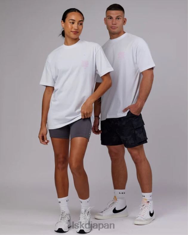 グッドタイムズ ヘビーウェイト T シャツ オーバーサイズ - ホワイトペタルピンク LSKD ユニセックス 衣服 082HP331