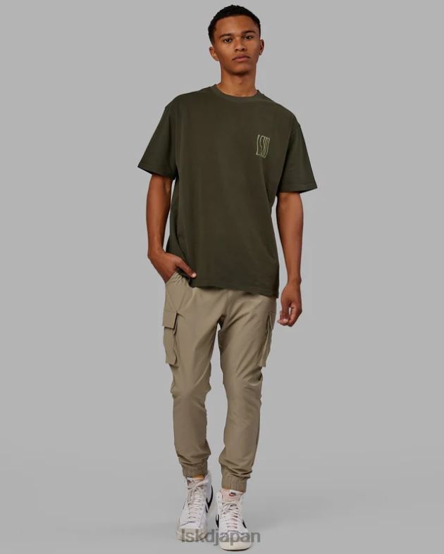 ウェーブのかかったヘビーウェイト T シャツ オーバーサイズ - 森の夜 LSKD 男性 衣服 082HP916