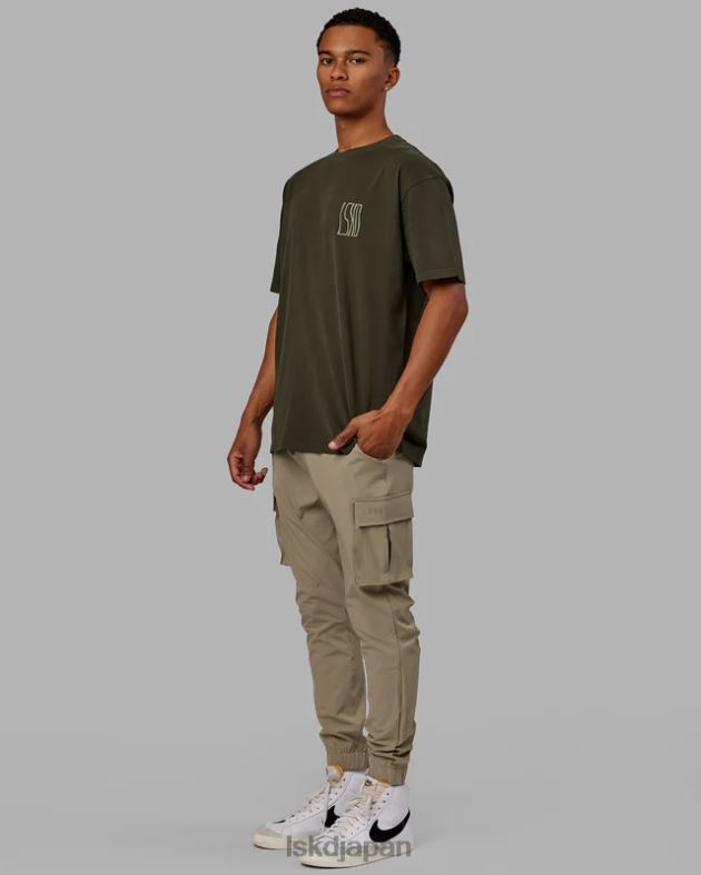 ウェーブのかかったヘビーウェイト T シャツ オーバーサイズ - 森の夜 LSKD 男性 衣服 082HP916