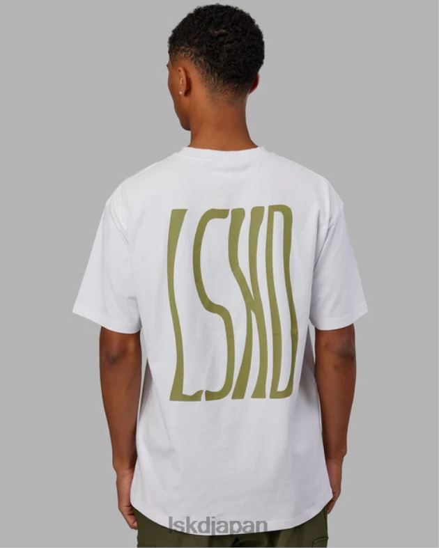 ウェーブのかかったヘビーウェイト T シャツ オーバーサイズ - ホワイト LSKD 男性 衣服 082HP917