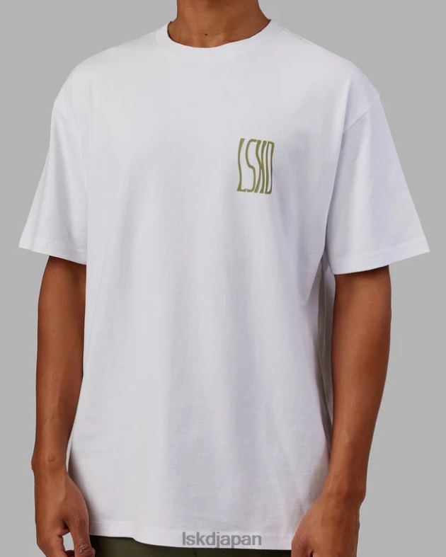 ウェーブのかかったヘビーウェイト T シャツ オーバーサイズ - ホワイト LSKD 男性 衣服 082HP917