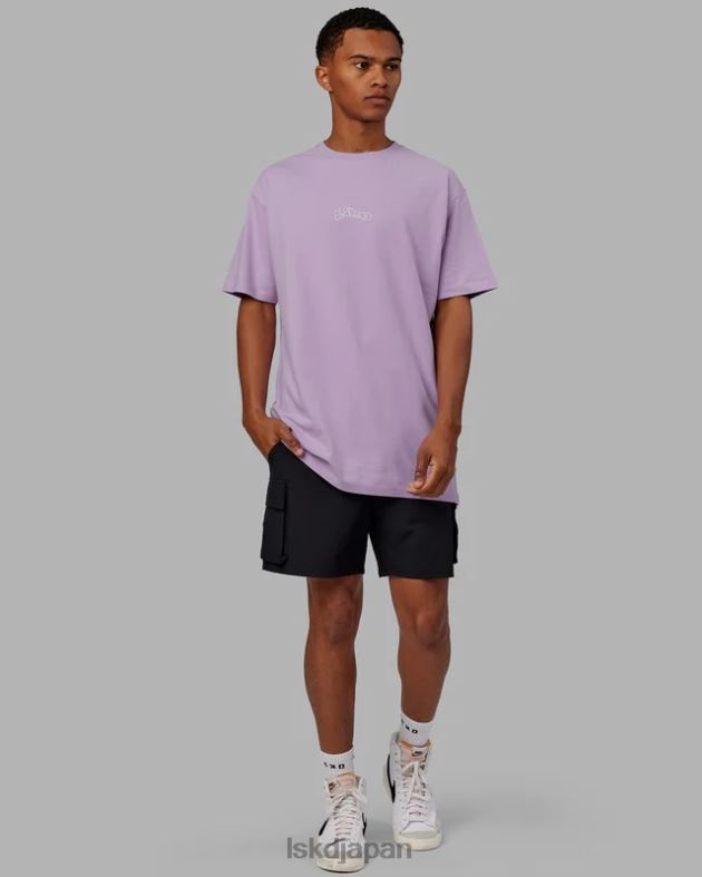 マッドハッピー ヘビーウェイト延縄 T シャツ オーバーサイズ - ペールライラック LSKD 男性 衣服 082HP960