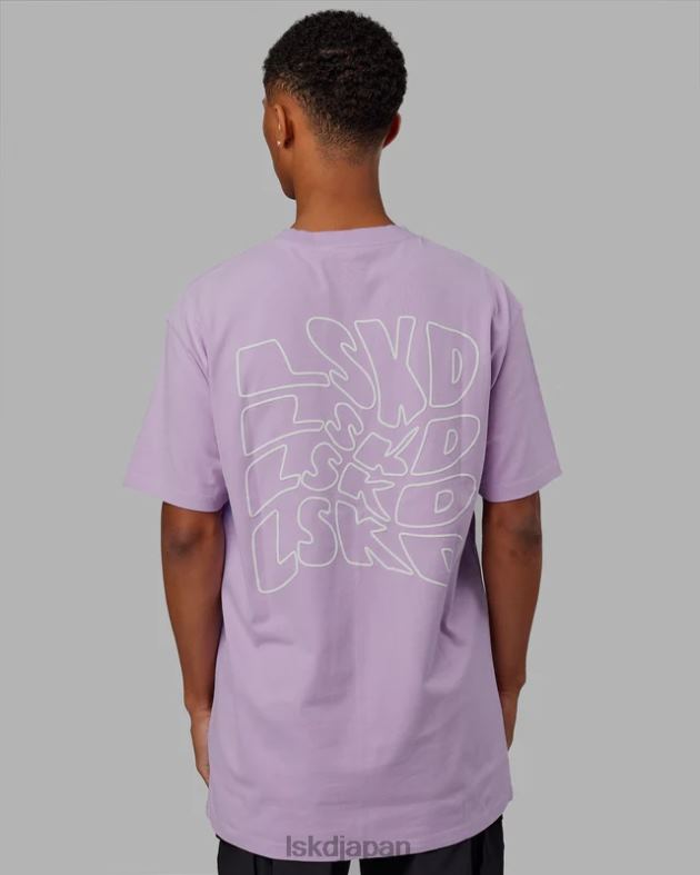 マッドハッピー ヘビーウェイト延縄 T シャツ オーバーサイズ - ペールライラック LSKD 男性 衣服 082HP960