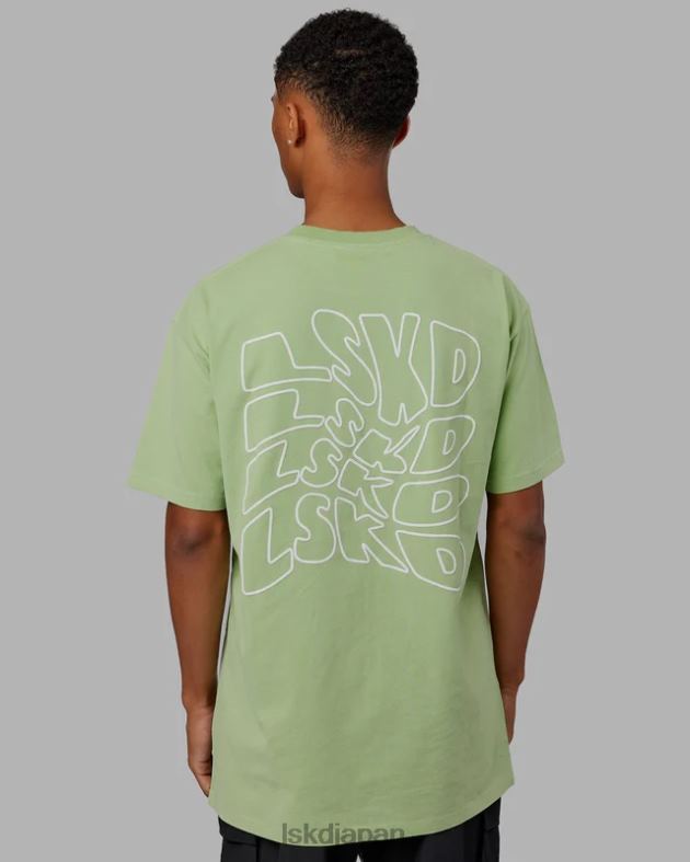 マッドハッピー ヘビーウェイト延縄 T シャツ オーバーサイズ - グリーンイチジク LSKD 男性 衣服 082HP962
