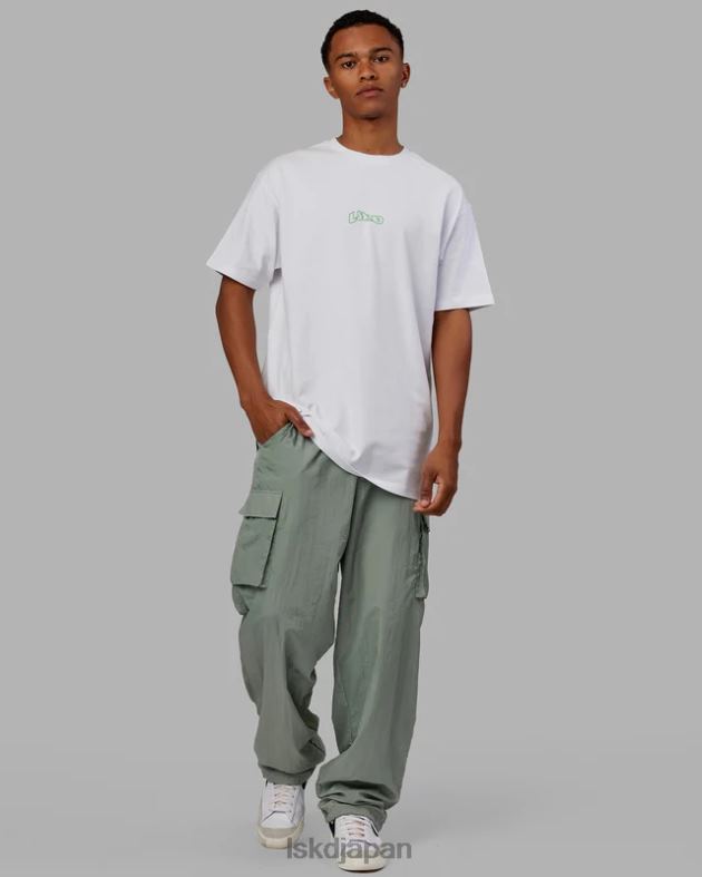 マッドハッピー ヘビーウェイト延縄 T シャツ オーバーサイズ - ホワイト LSKD 男性 衣服 082HP964