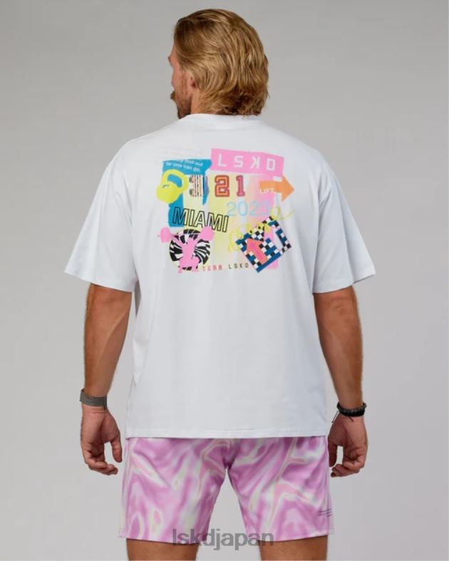 miami23 FLXコットン T シャツ オーバーサイズ - ホワイト LSKD ユニセックス 衣服 082HP295