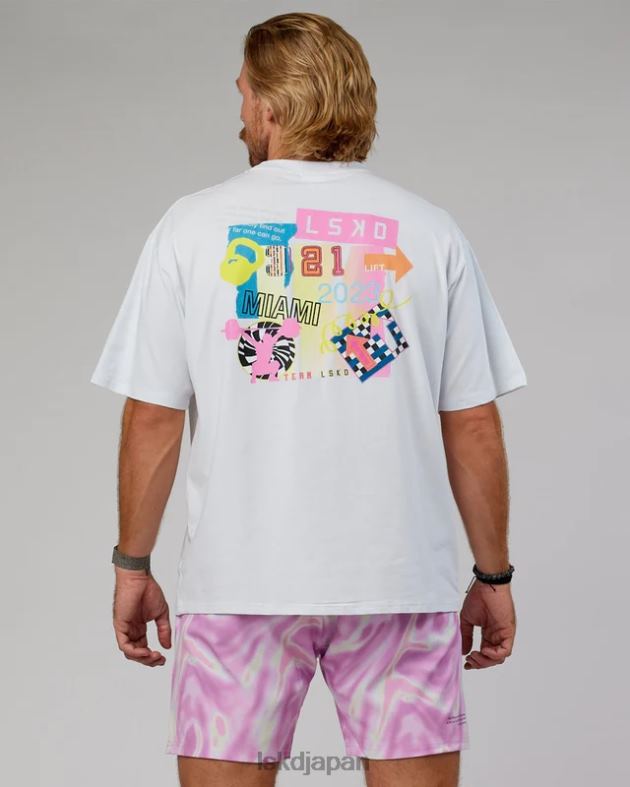 miami23 FLXコットン T シャツ オーバーサイズ - ホワイト LSKD ユニセックス 衣服 082HP295