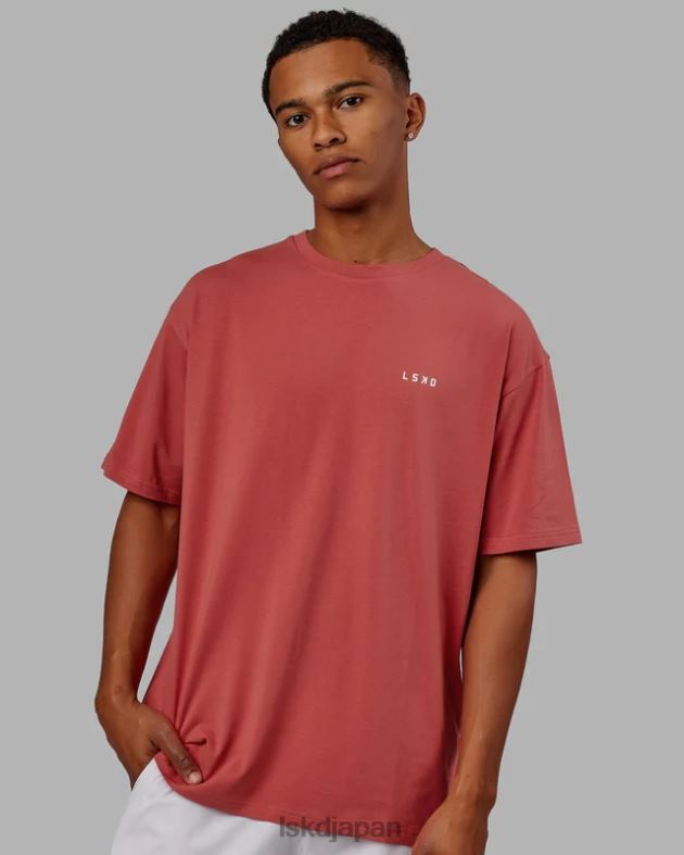 vs1 FLXコットン T シャツ オーバーサイズ - ミネラルレッドホワイト LSKD ユニセックス 衣服 082HP254