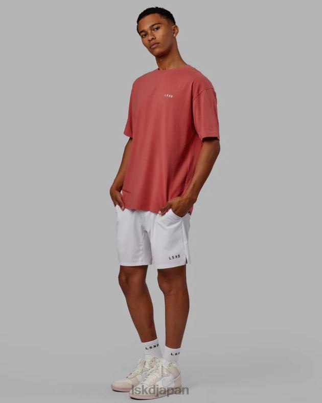 vs1 FLXコットン T シャツ オーバーサイズ - ミネラルレッドホワイト LSKD ユニセックス 衣服 082HP254