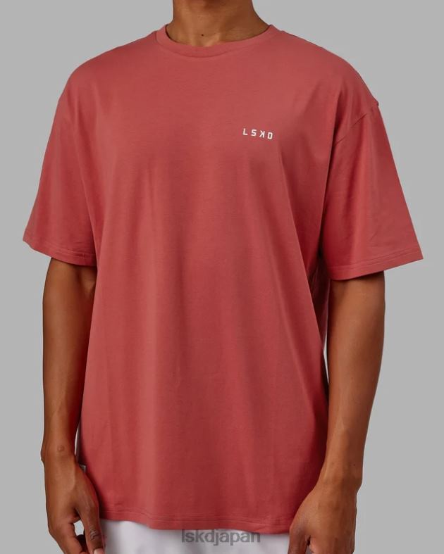 vs1 FLXコットン T シャツ オーバーサイズ - ミネラルレッドホワイト LSKD ユニセックス 衣服 082HP254