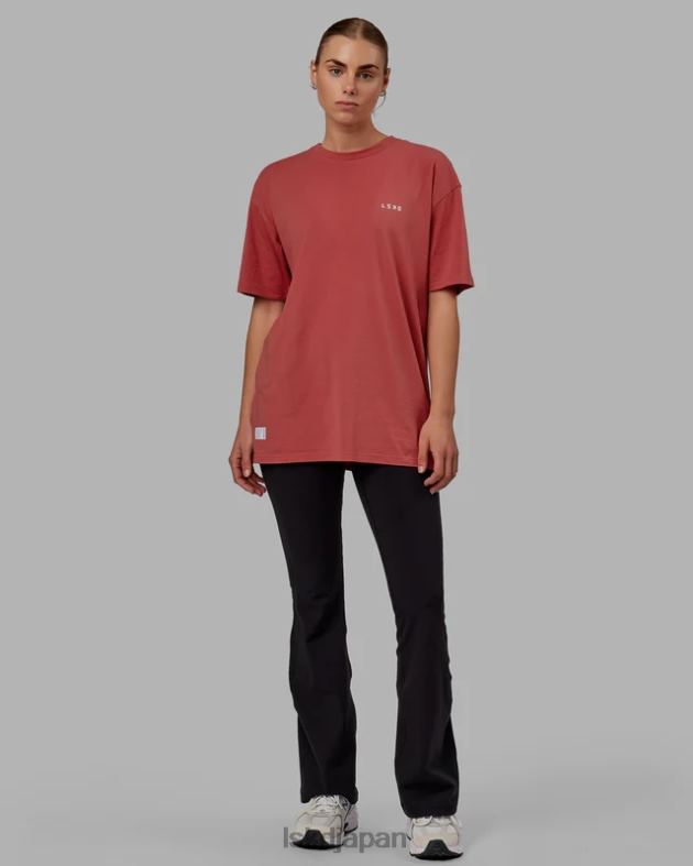 vs1 FLXコットン T シャツ オーバーサイズ - ミネラルレッドホワイト LSKD ユニセックス 衣服 082HP254