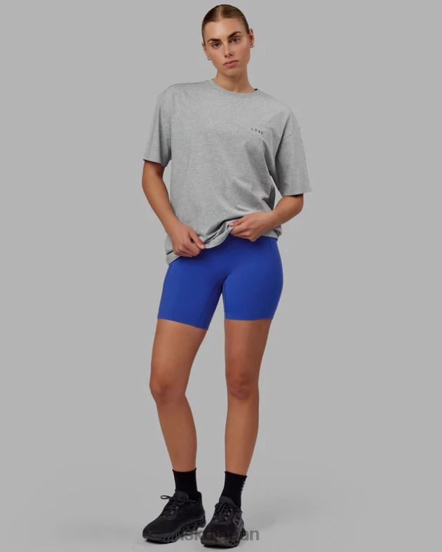 vs4 FLXコットン T シャツ オーバーサイズ - ライトグレー マールパワー コバルト LSKD ユニセックス 衣服 082HP255