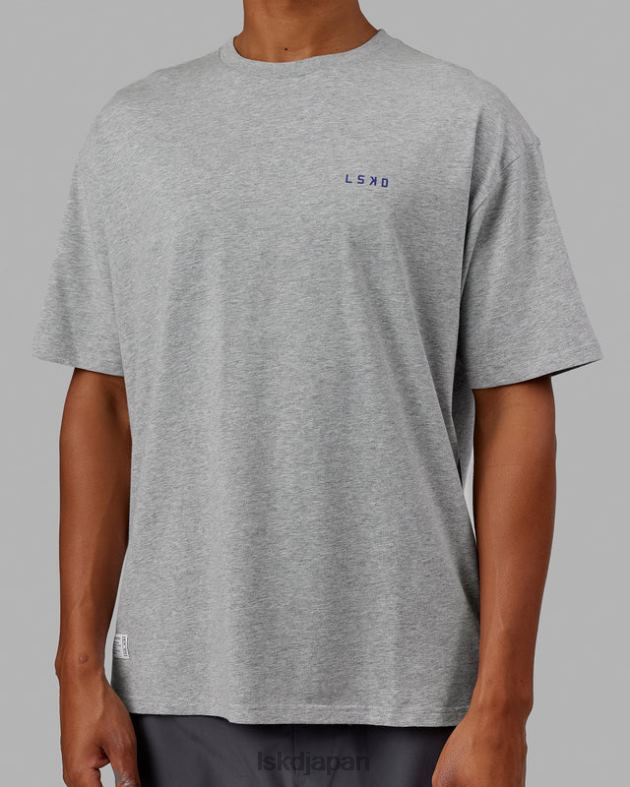 vs4 FLXコットン T シャツ オーバーサイズ - ライトグレー マールパワー コバルト LSKD ユニセックス 衣服 082HP255