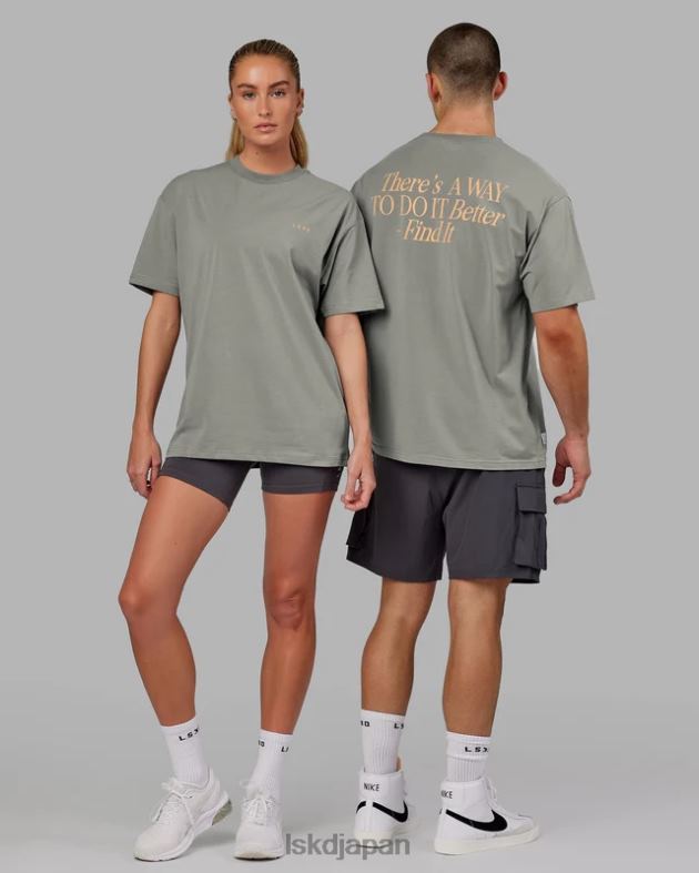 vs4 FLXコットン T シャツ オーバーサイズ - グラファイトタンジェリン LSKD ユニセックス 衣服 082HP265