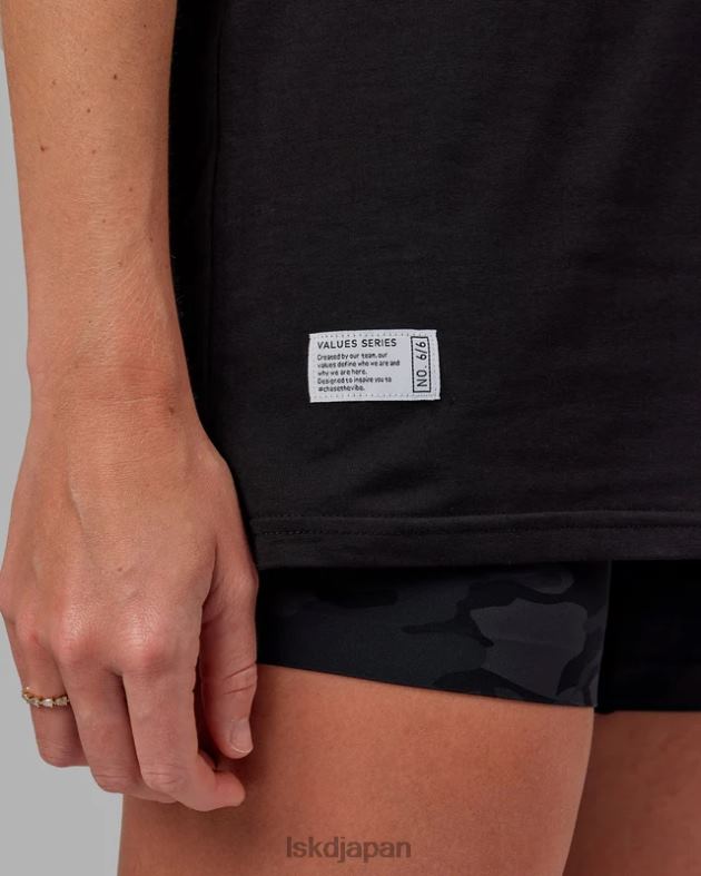 vs6 FLXコットン T シャツ オーバーサイズ - ブラックホワイト LSKD ユニセックス 衣服 082HP247