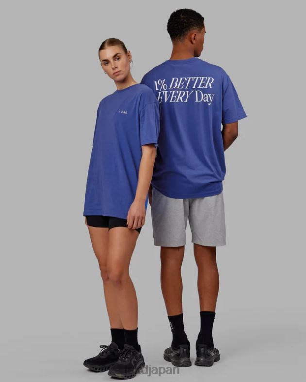 vs6 FLXコットン T シャツ オーバーサイズ - パワー コバルト ホワイト LSKD ユニセックス 衣服 082HP270