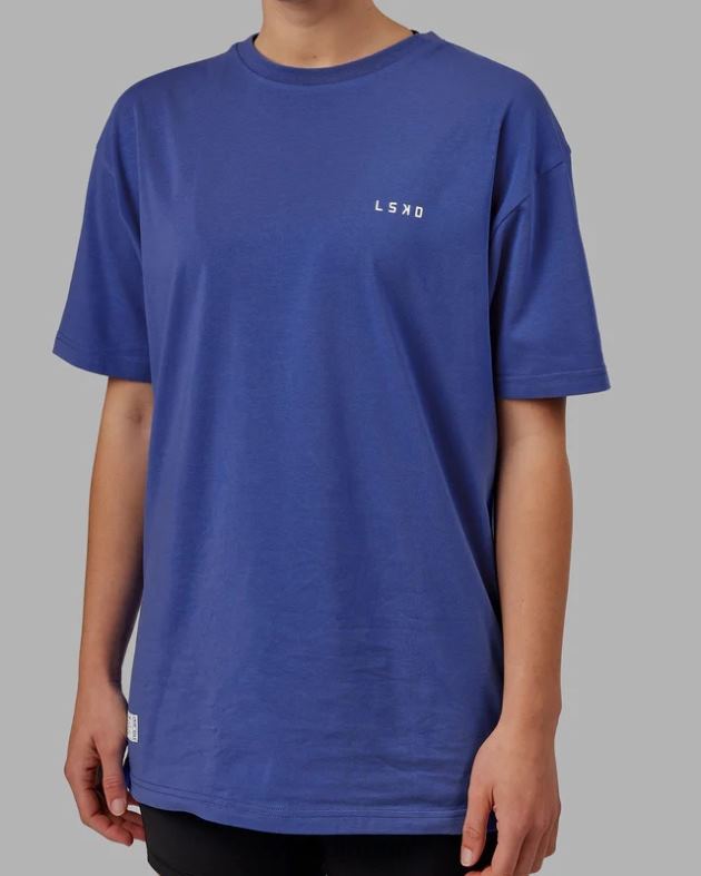 vs6 FLXコットン T シャツ オーバーサイズ - パワー コバルト ホワイト LSKD ユニセックス 衣服 082HP270