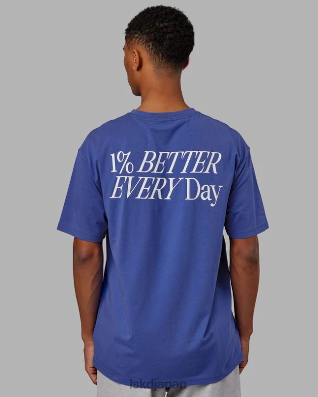 vs6 FLXコットン T シャツ オーバーサイズ - パワー コバルト ホワイト LSKD ユニセックス 衣服 082HP270