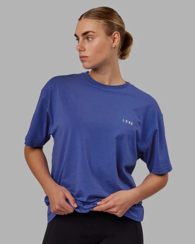 vs6 FLXコットン T シャツ オーバーサイズ - パワー コバルト ホワイト LSKD ユニセックス 衣服 082HP270