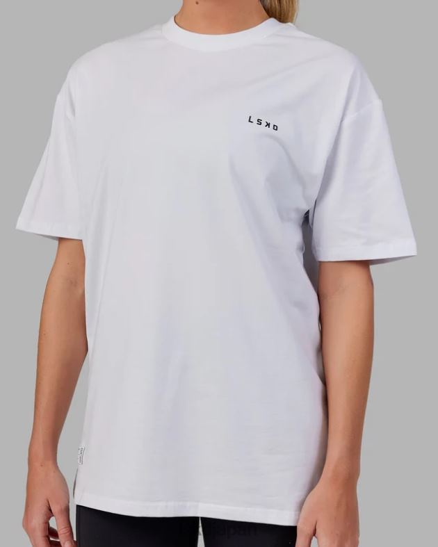 vs6 FLXコットン T シャツ オーバーサイズ - ホワイトブラック LSKD ユニセックス 衣服 082HP286