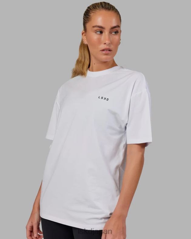 vs6 FLXコットン T シャツ オーバーサイズ - ホワイトブラック LSKD ユニセックス 衣服 082HP286