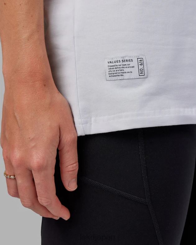 vs6 FLXコットン T シャツ オーバーサイズ - ホワイトブラック LSKD ユニセックス 衣服 082HP286